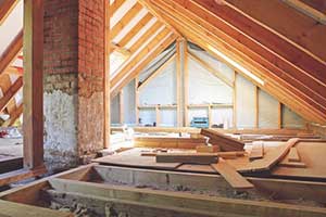 Attic insulation work performed by Chantilly, VA insulation contractors