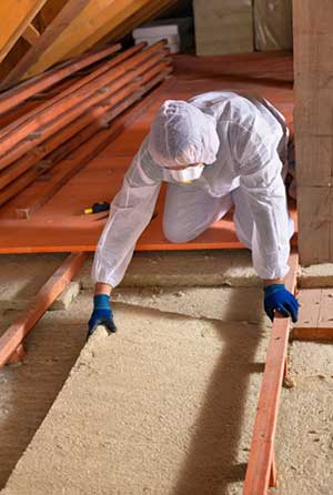 McLean, VA insulation contractor installing attic insulation
