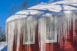 snowy Northern VA roof needing a roof repair