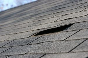 loose shingle that can lead to roof damage and the need for a Fairfax, VA roof repair
