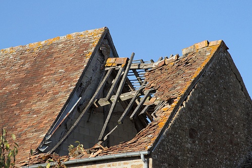 roof damage that occurred during a storm