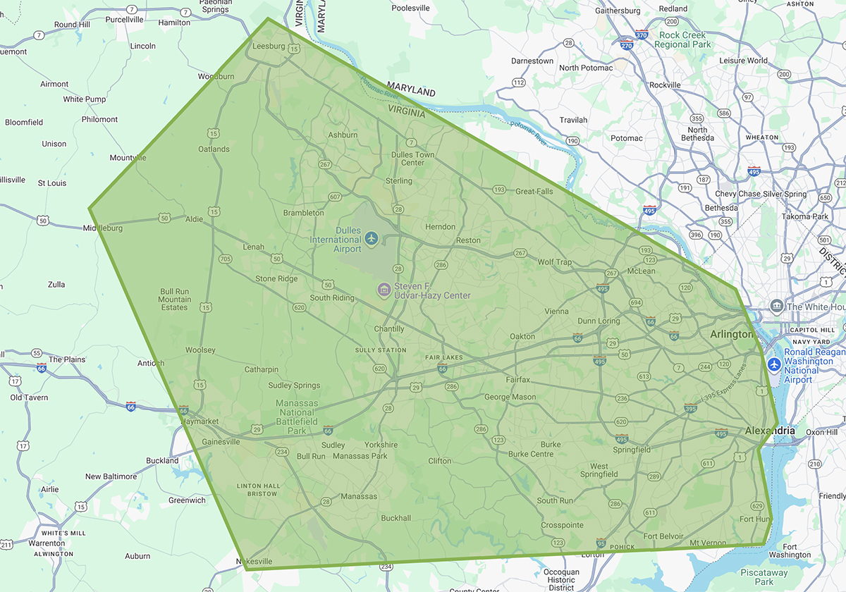 Beyond Exteriors Service Area Map